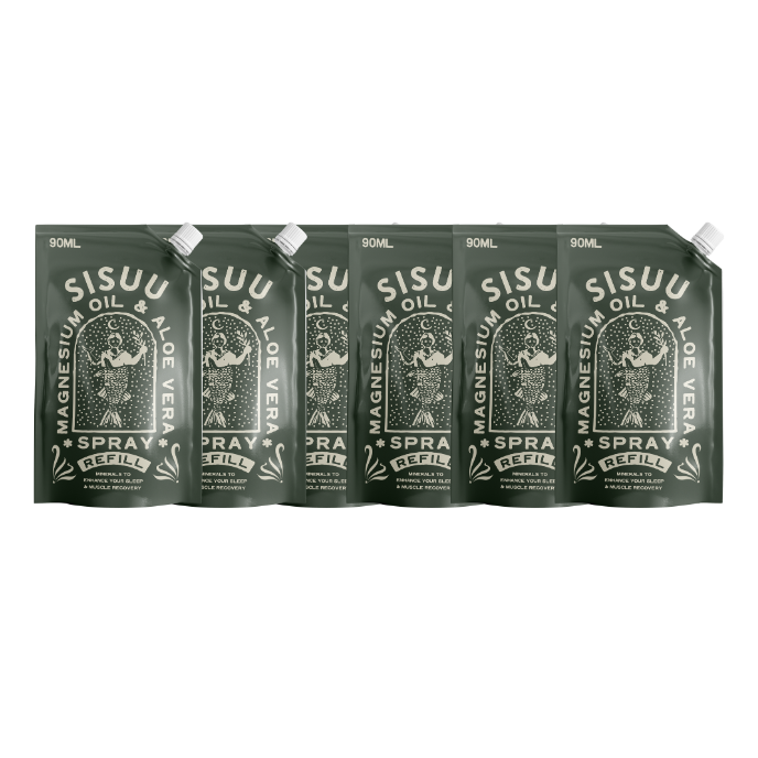 Carton 6 x 90ml Magnesium Recovery Spray Refill Satchel