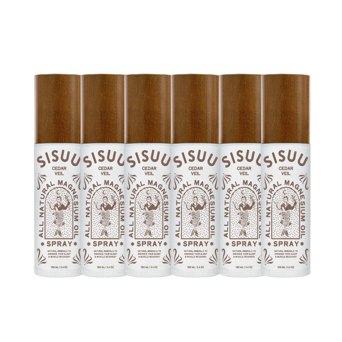 Carton 6 x 100ml Magnesium Recovery Spray Cedar Veil