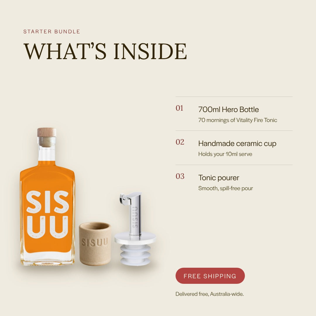 Vitality Fire Tonic Starter Bundle: what is inside, with free shipping Australia-wide