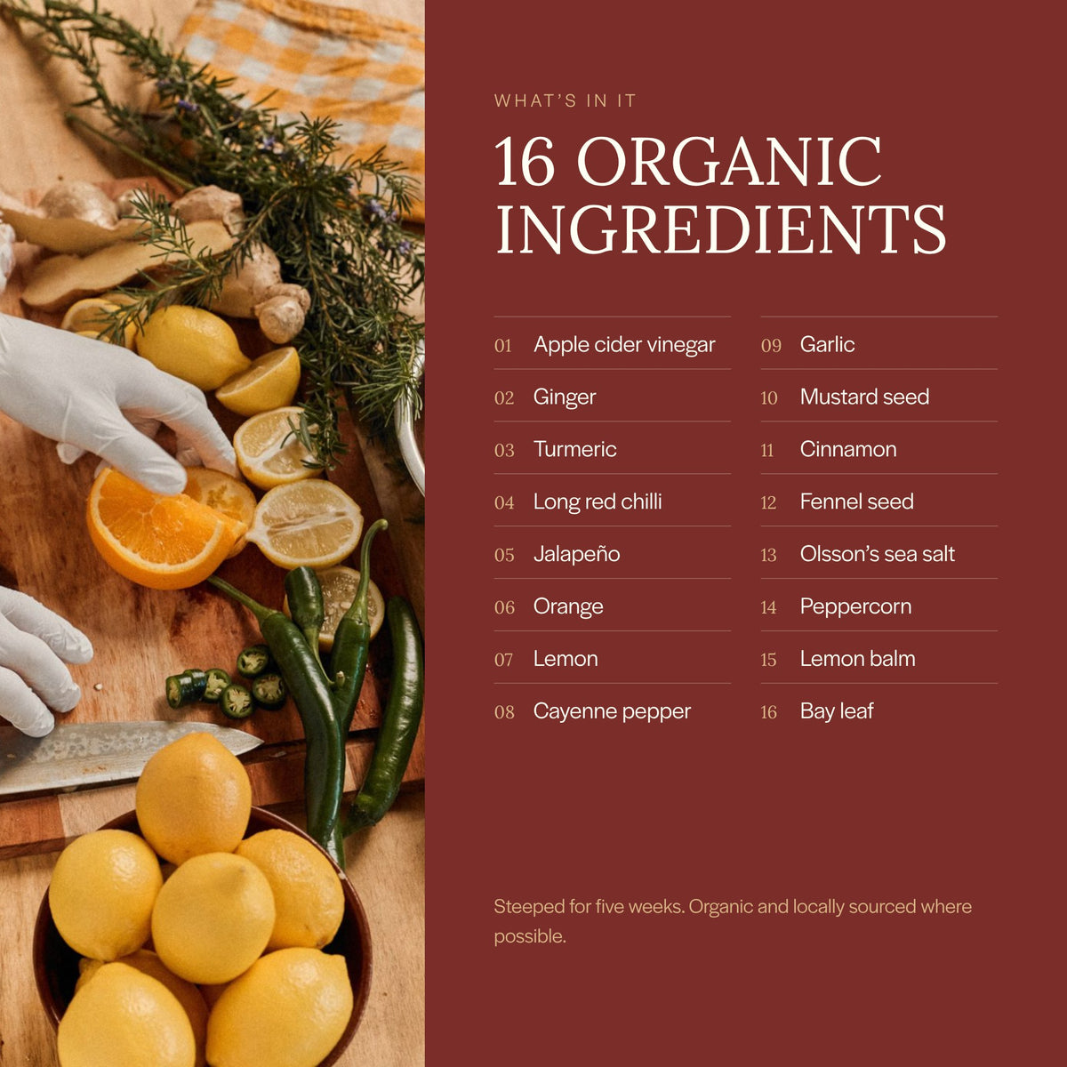 Vitality Fire Tonic 180ml flask: 16 organic ingredients