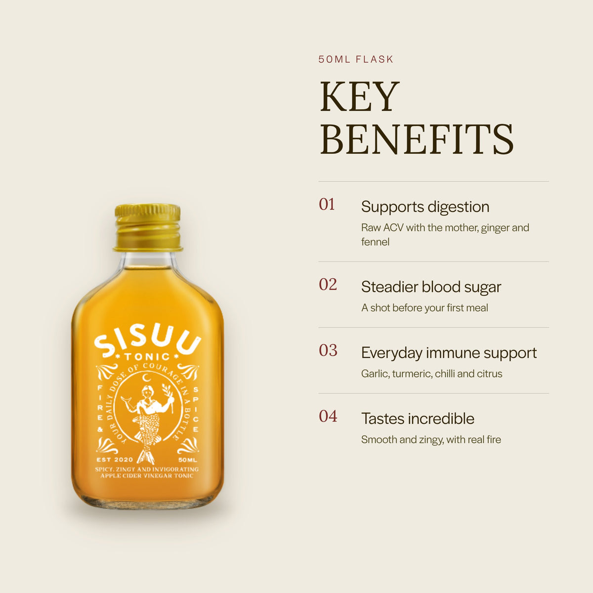 Vitality Fire Tonic 50ml flask: key benefits
